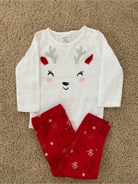 Carters Reindeer Bodysuit and Holiday Theme Leggings